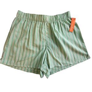 Colsie Womens Green Striped Sleep Shorts Elastic waistband for flexible fit S